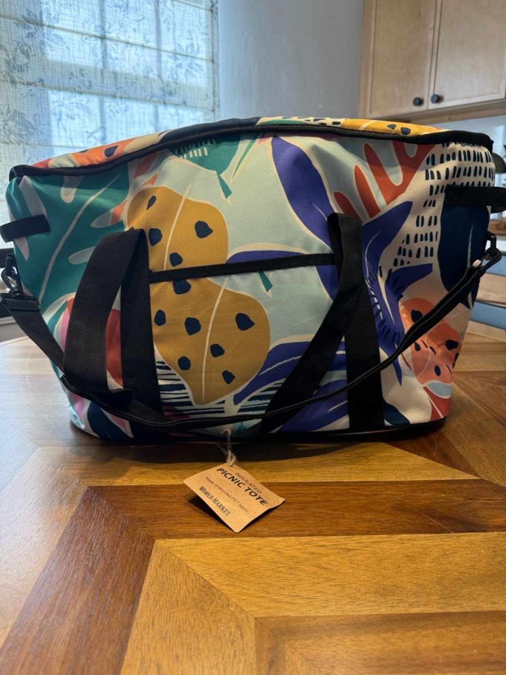 World Market Multicolor Tropical Print Tote new with tags